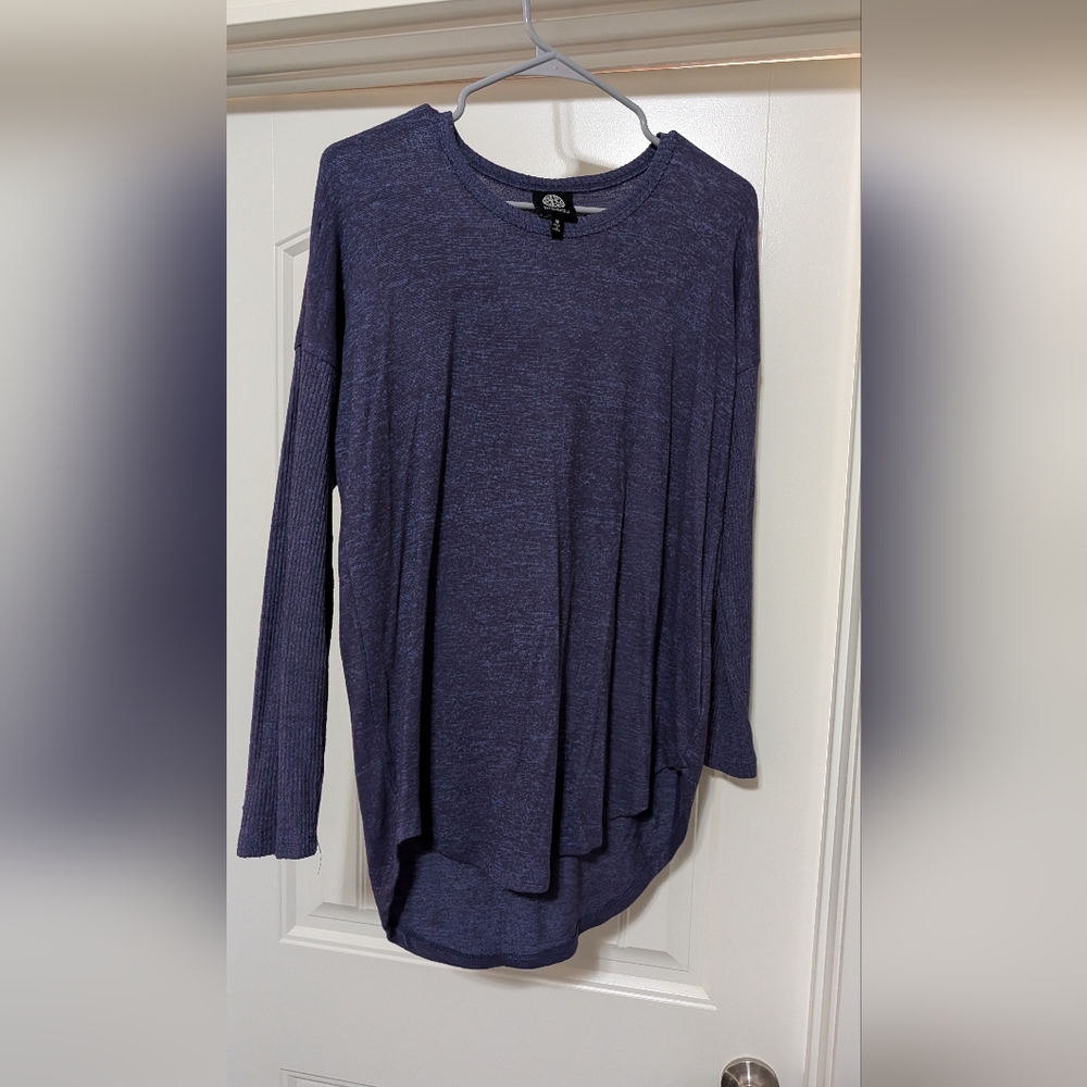 Women's Bluish Purple Long Sleeve Top